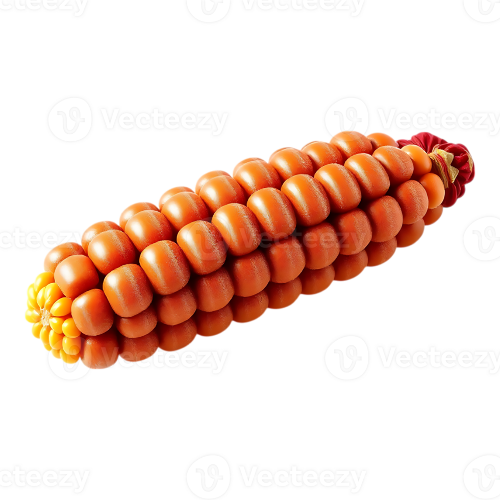 A detailed 3D rendered image of a ripe corn cob. png