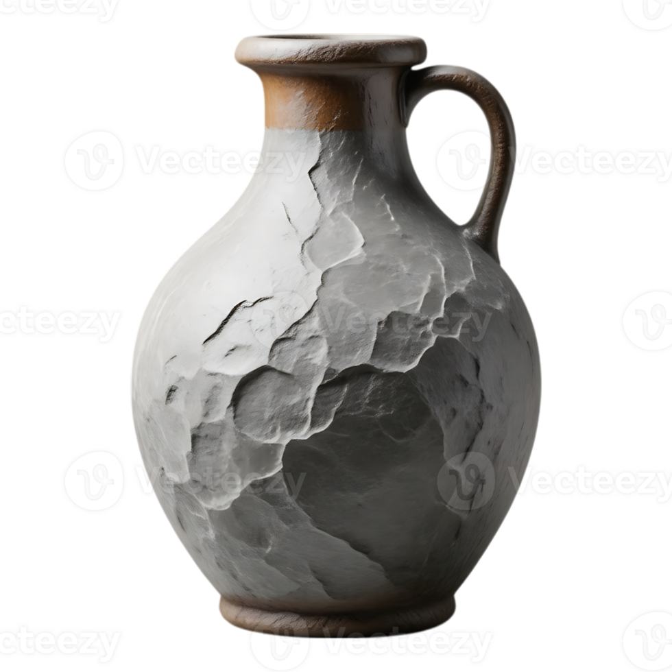 Textured Ceramic Vase with Handle png