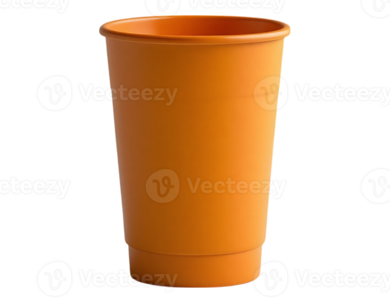 Orange Plastic Cup Isolated on Transparent Background png