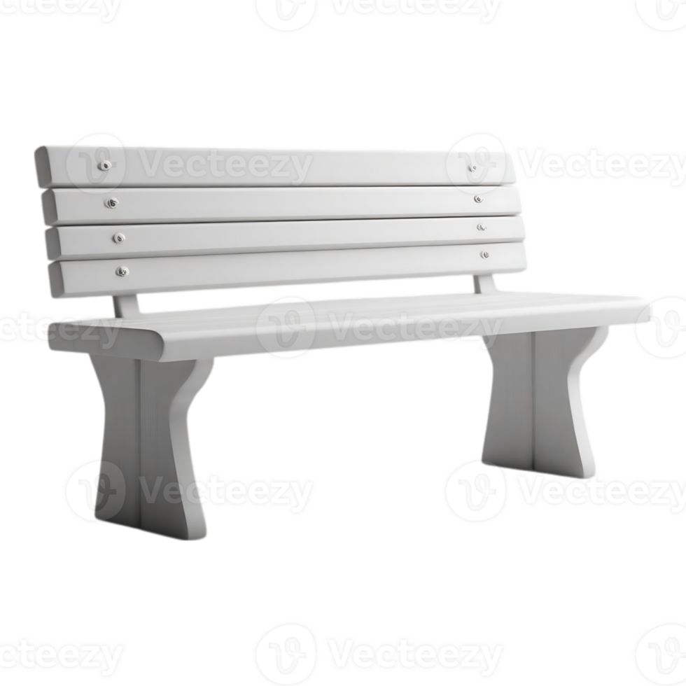 White Park Bench Isolated on Transparent Background png