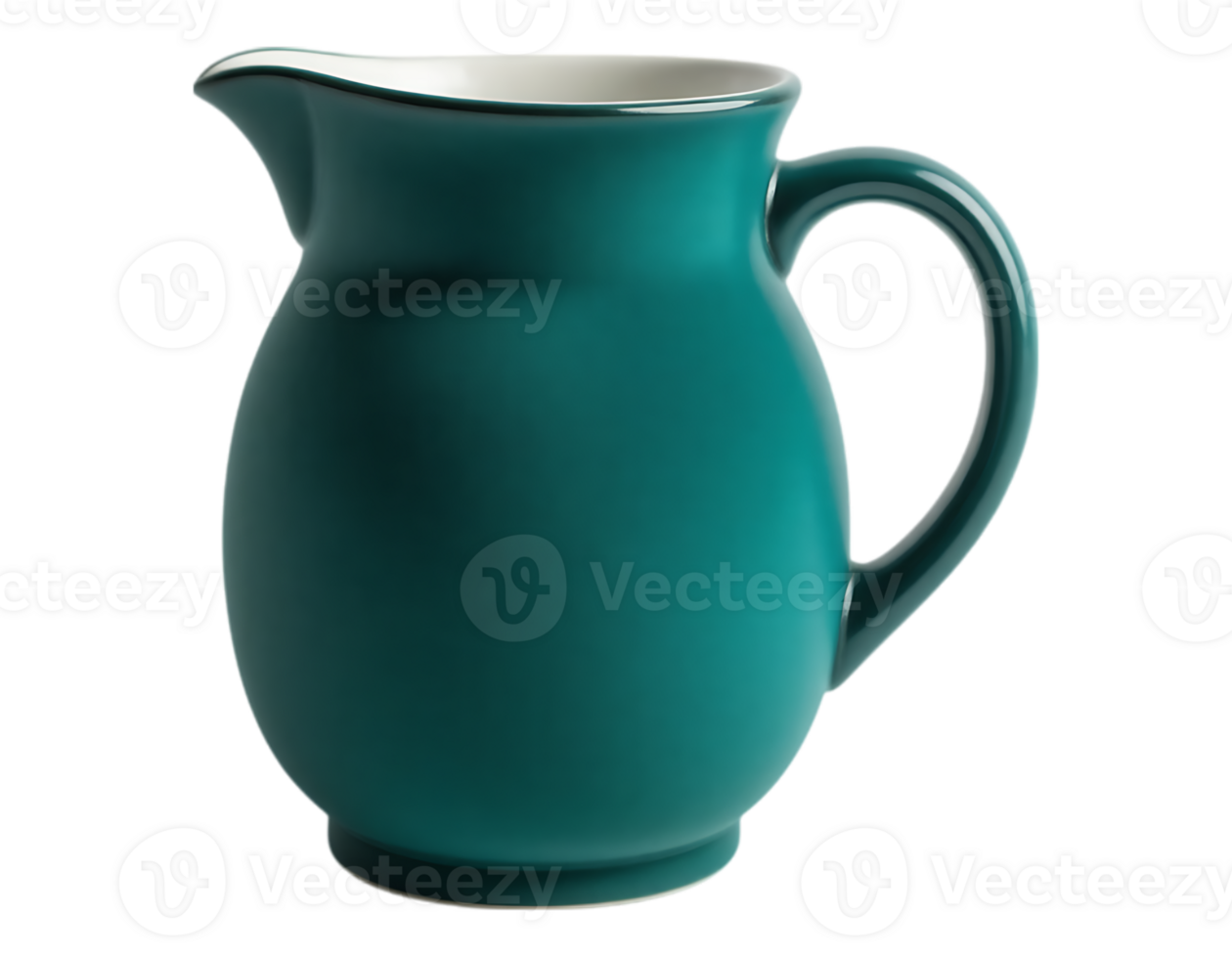 Teal Ceramic Pitcher with Handle png