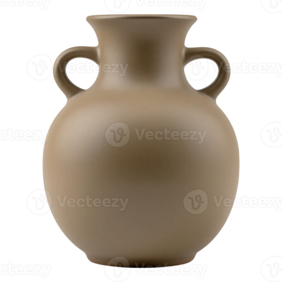 A Brown Ceramic Amphora with Handles png