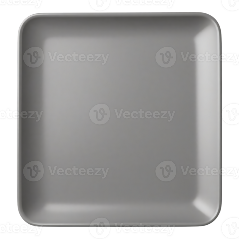 A square grey plate, perfect for serving dishes. png