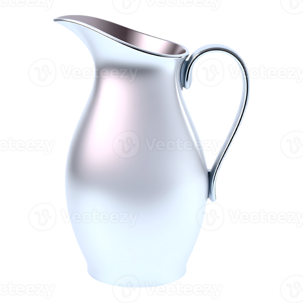 Elegant Silver Pitcher with Handle png
