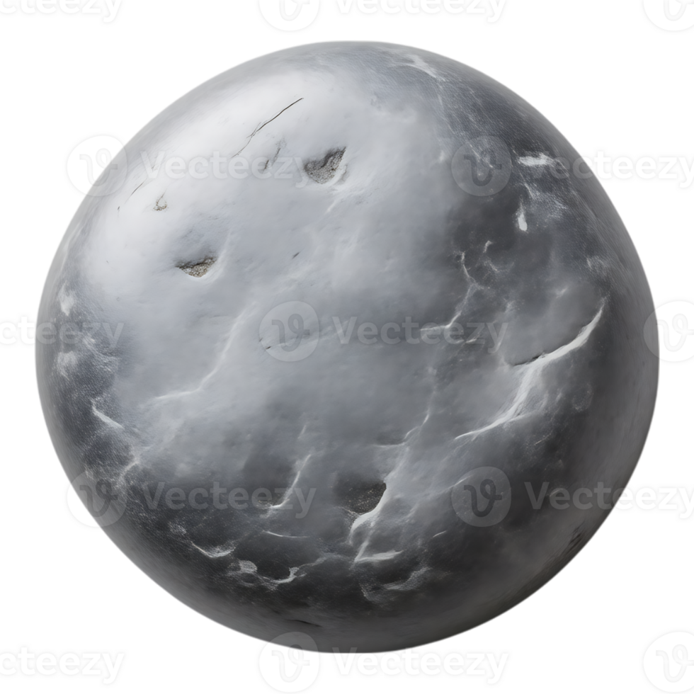 A metallic sphere with a rocky, textured surface png