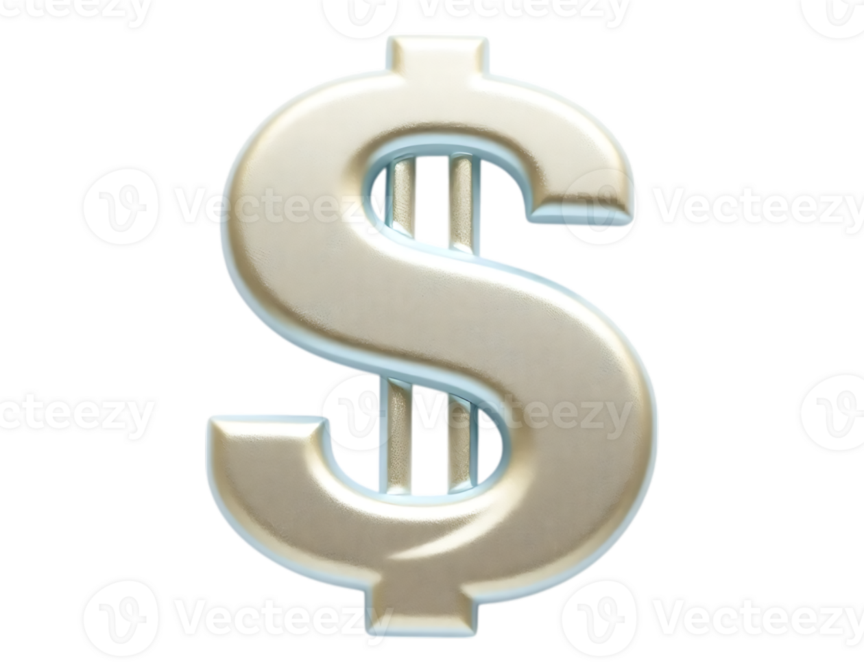 3D Dollar Sign with Transparent Background png