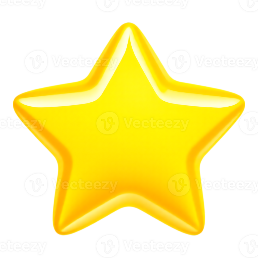 Golden, Glossy, Three-Dimensional Star Icon png
