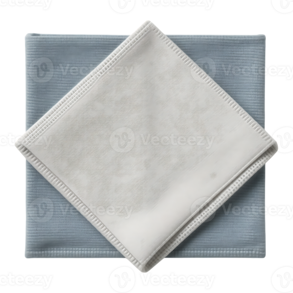Two Microfiber Cleaning Cloths, One on Top of the Other png