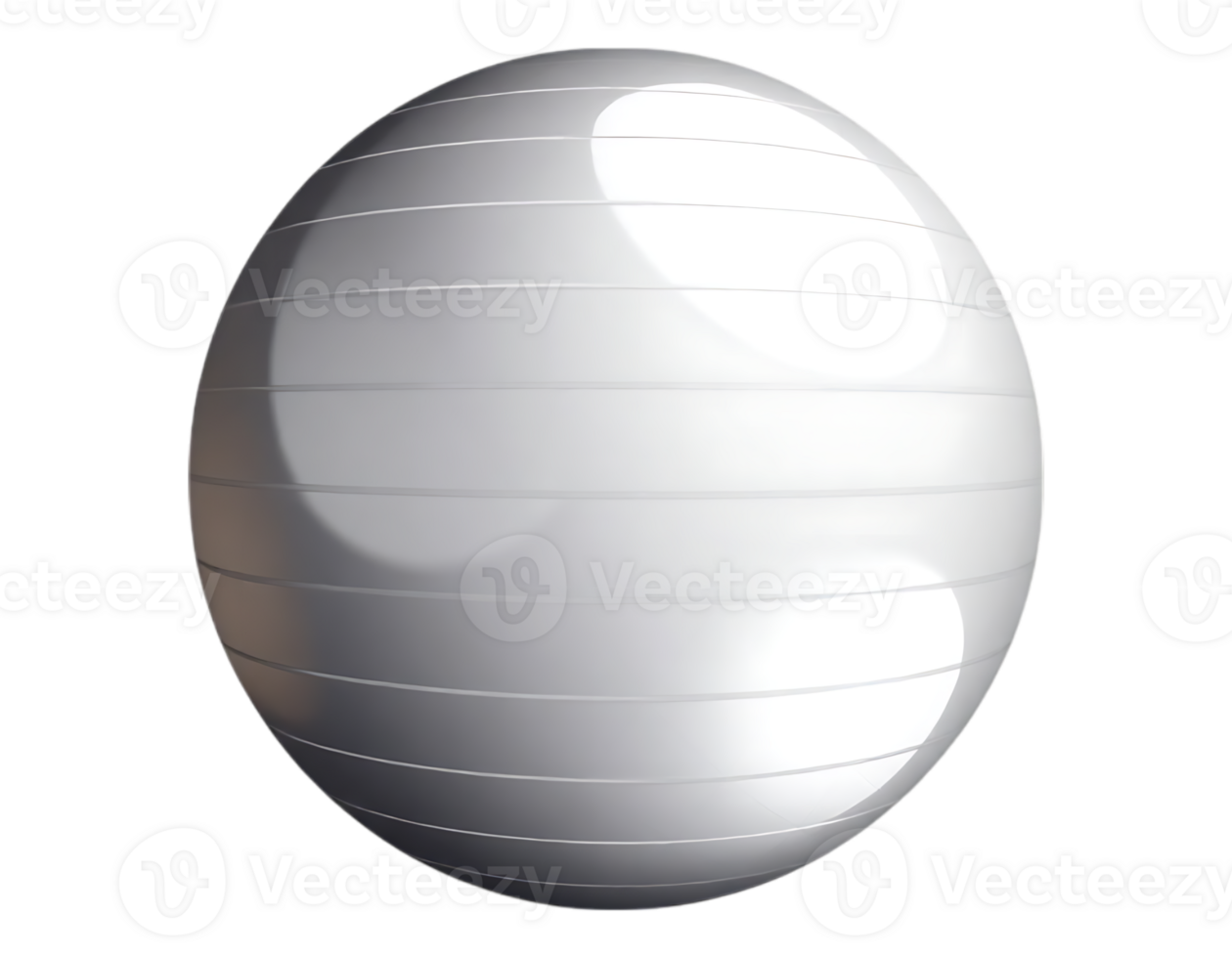 White Exercise Ball with Horizontal Ridges png