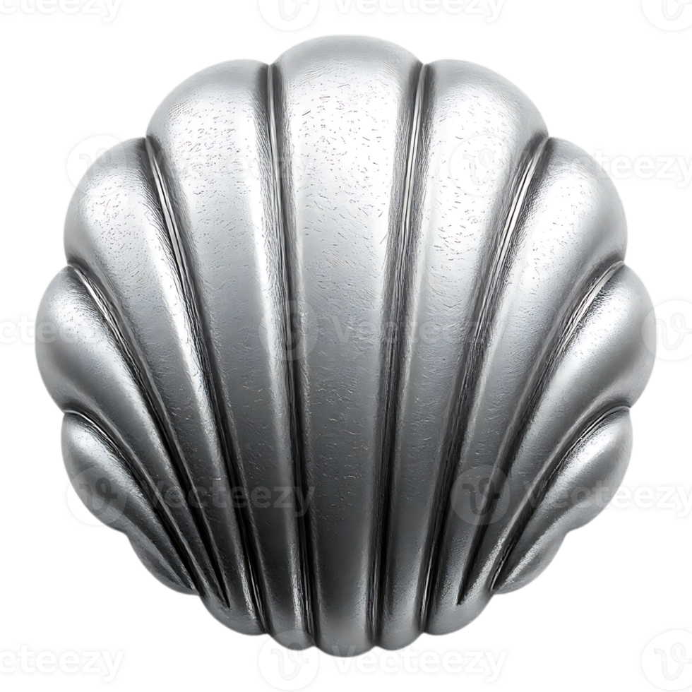 Metallic Seashell A Detailed 3D Render png