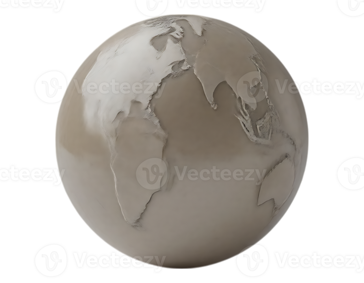 3D Earth Globe with Continents png