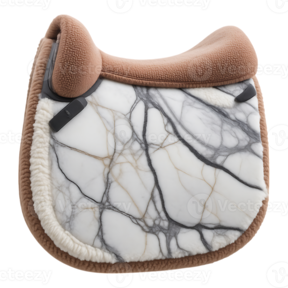 Equestrian Saddle with Marble Texture and Fleece Detailing png