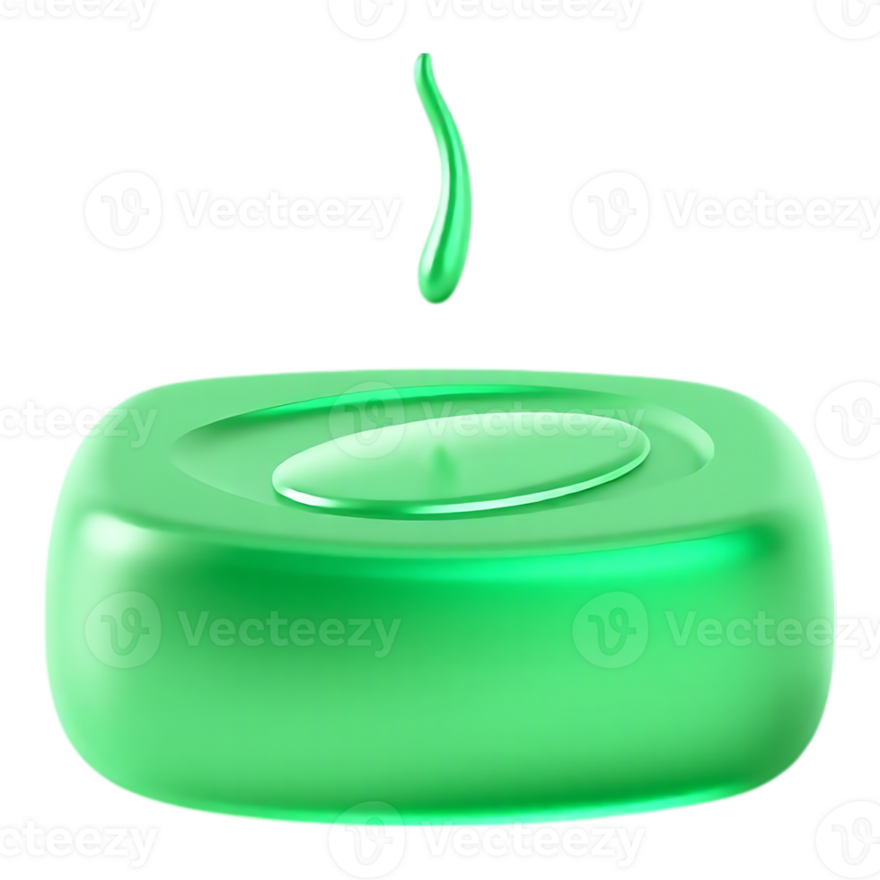 Floating Green Soap with Droplet png