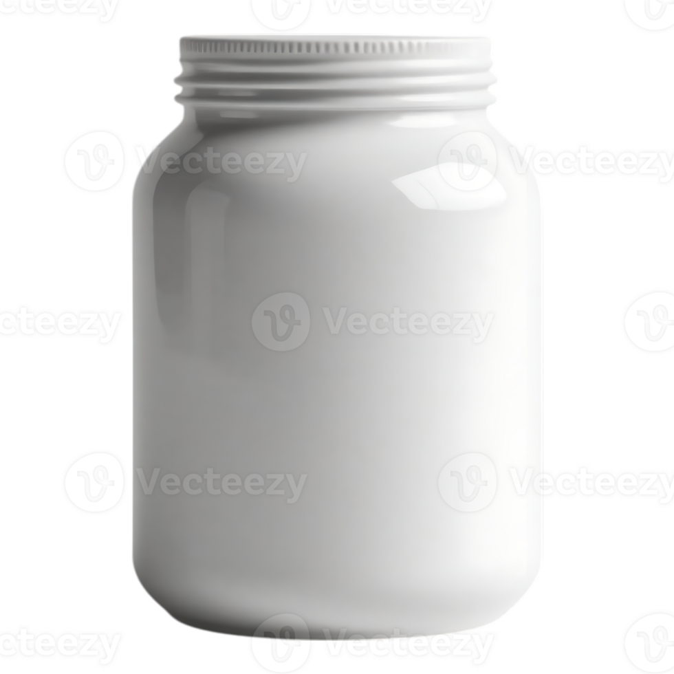 White Jar with Lid Isolated on Transparent Background png
