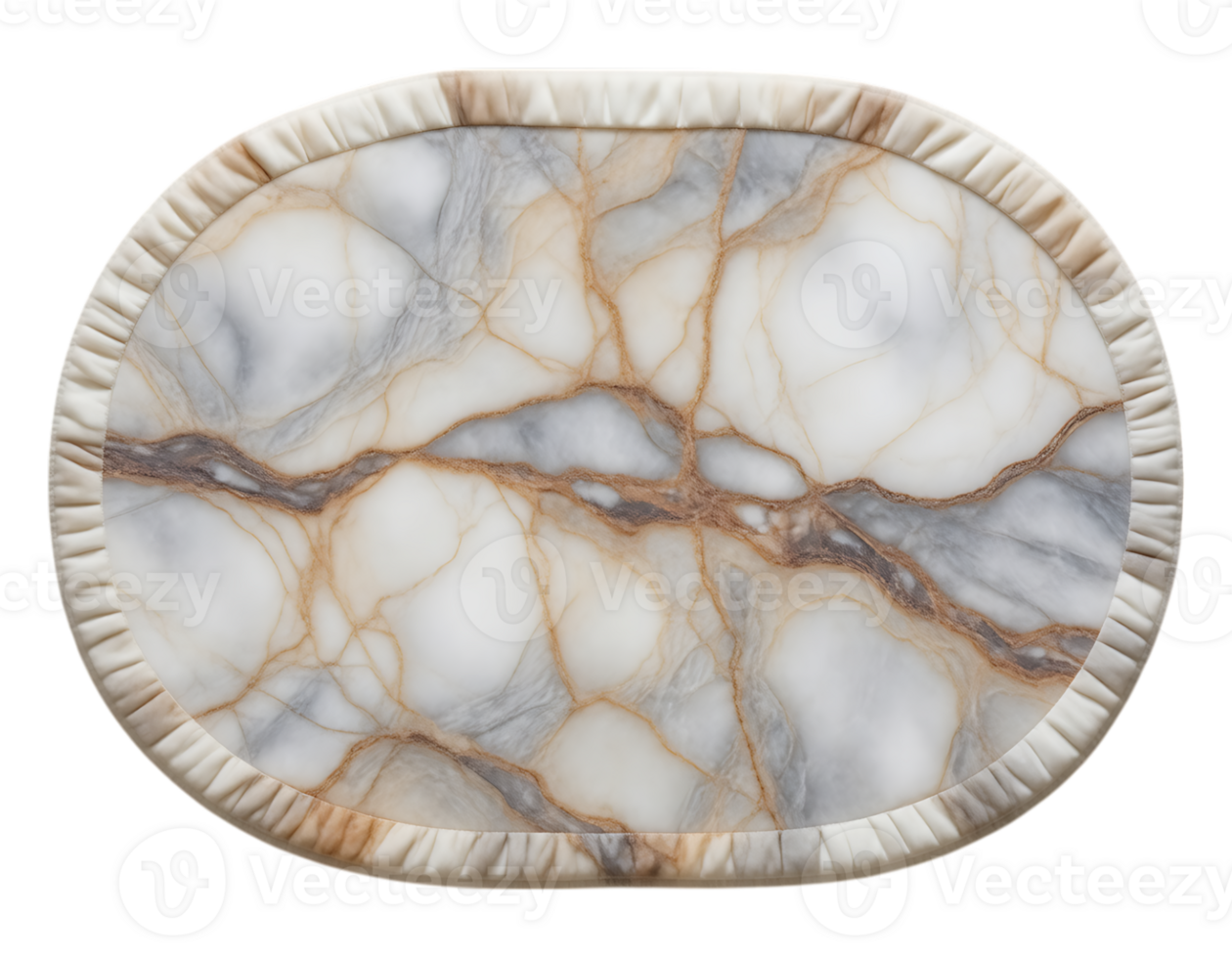 Elegant Oval Marble Table Top with Textured Border png