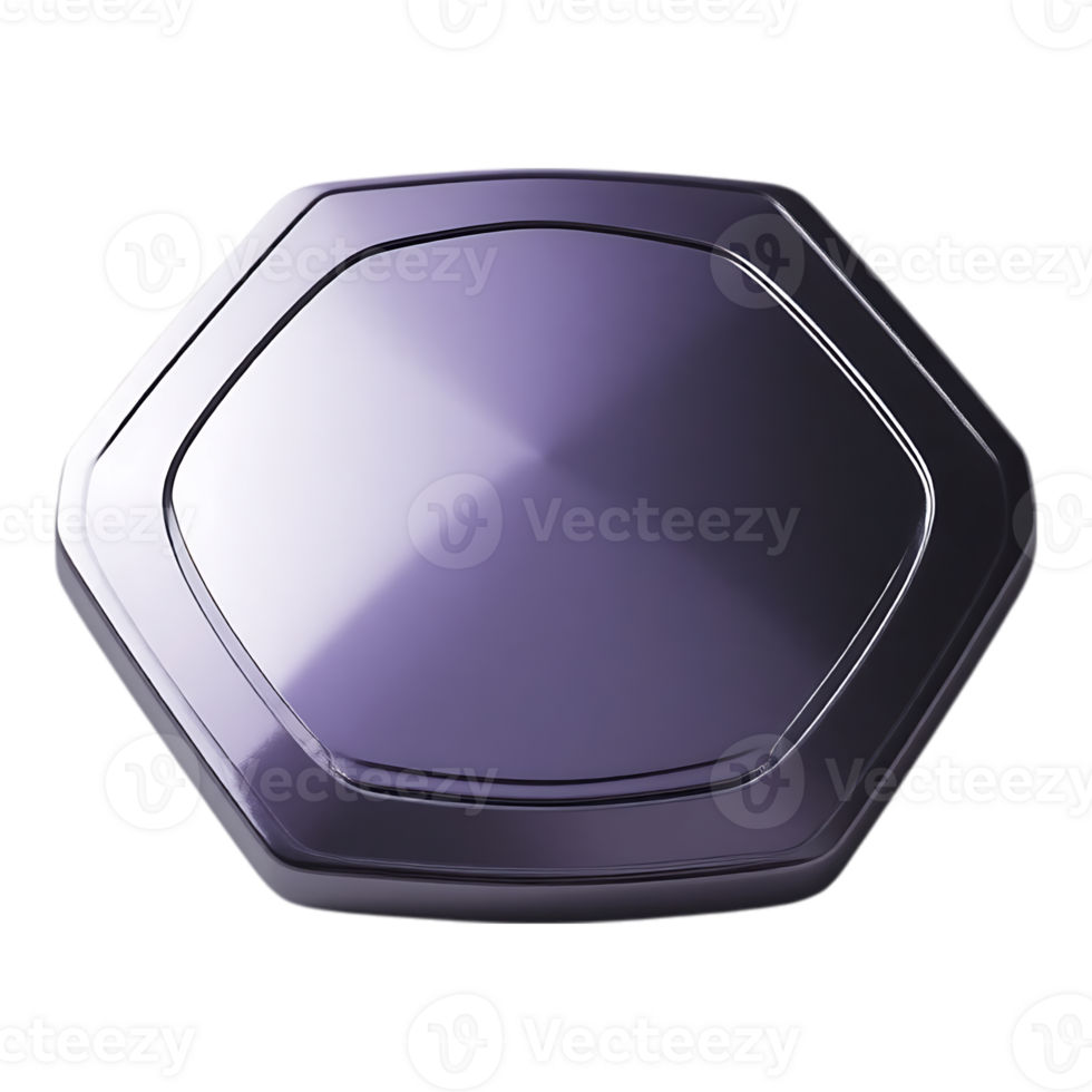 Hexagonal Metallic Plate with Glossy Finish png