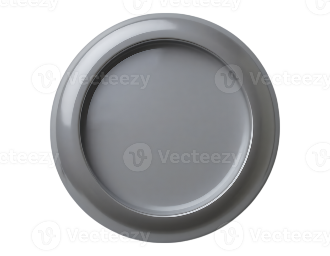 Circular Gray Plate with Raised Rim png