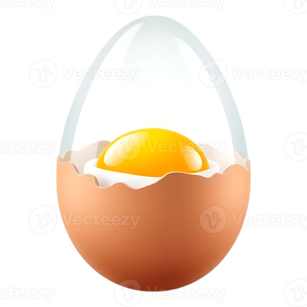 Egg with broken shell and yolk png