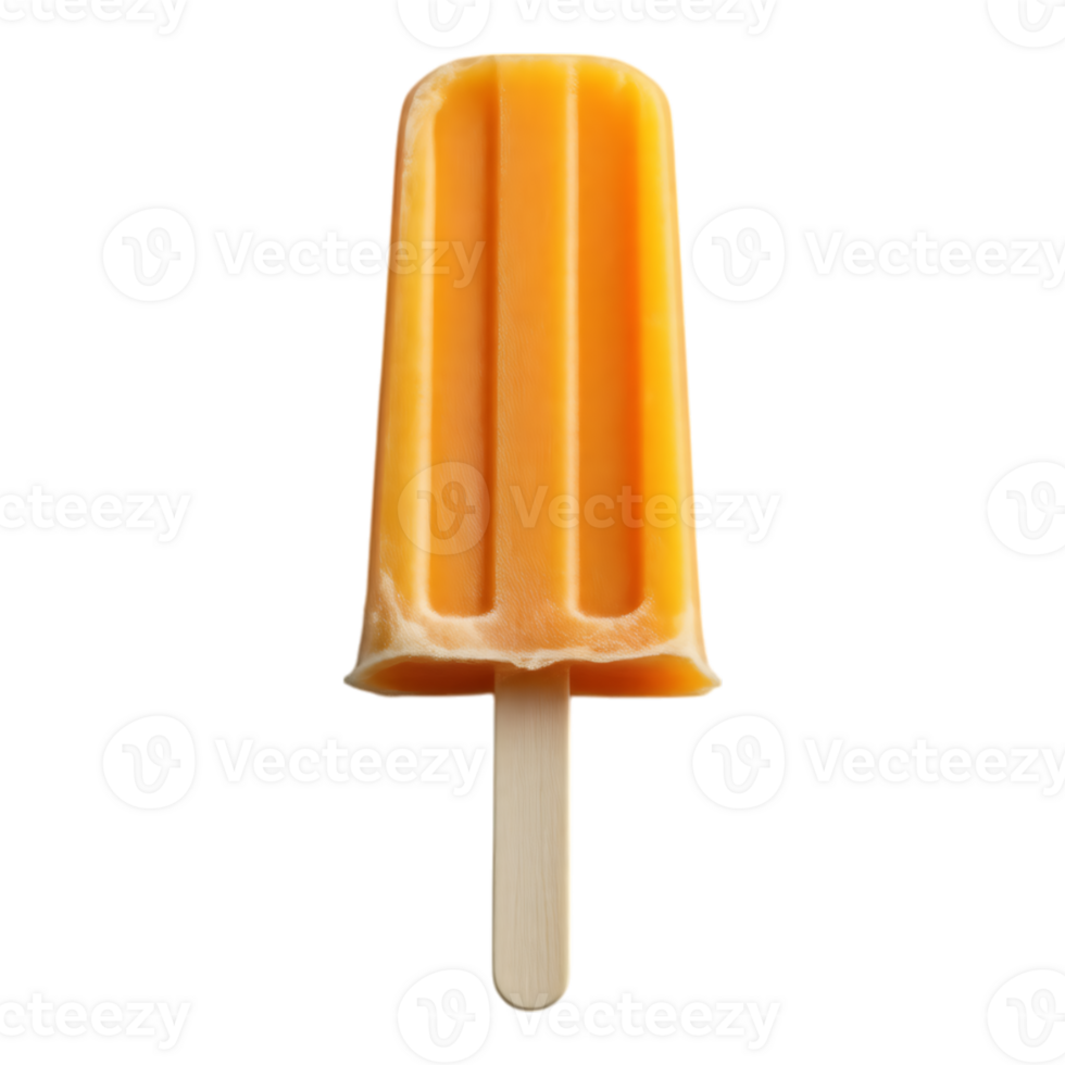 Orange popsicle on a stick isolated on transparent background png