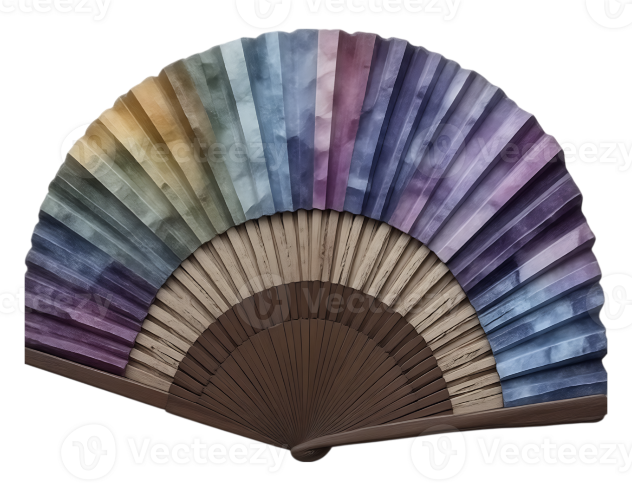 Colorful Hand Fan with Watercolor Effect png