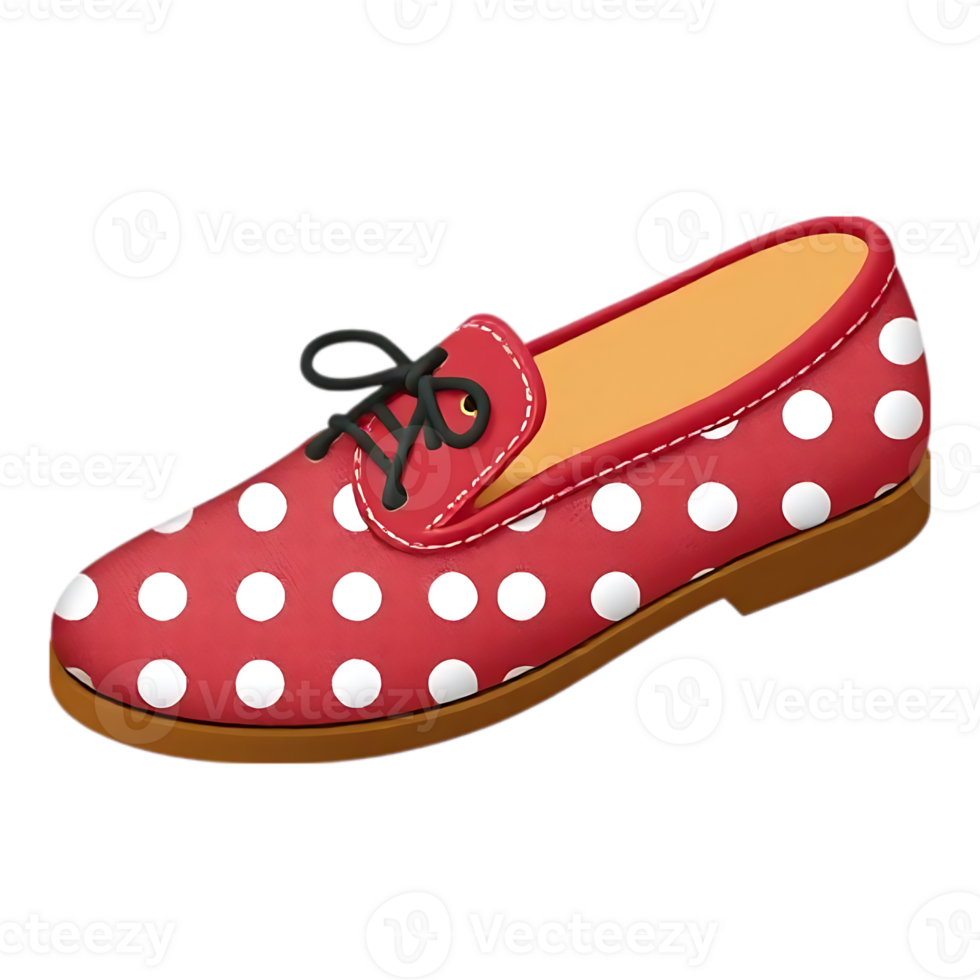 Red Polka Dot Shoe Illustration png