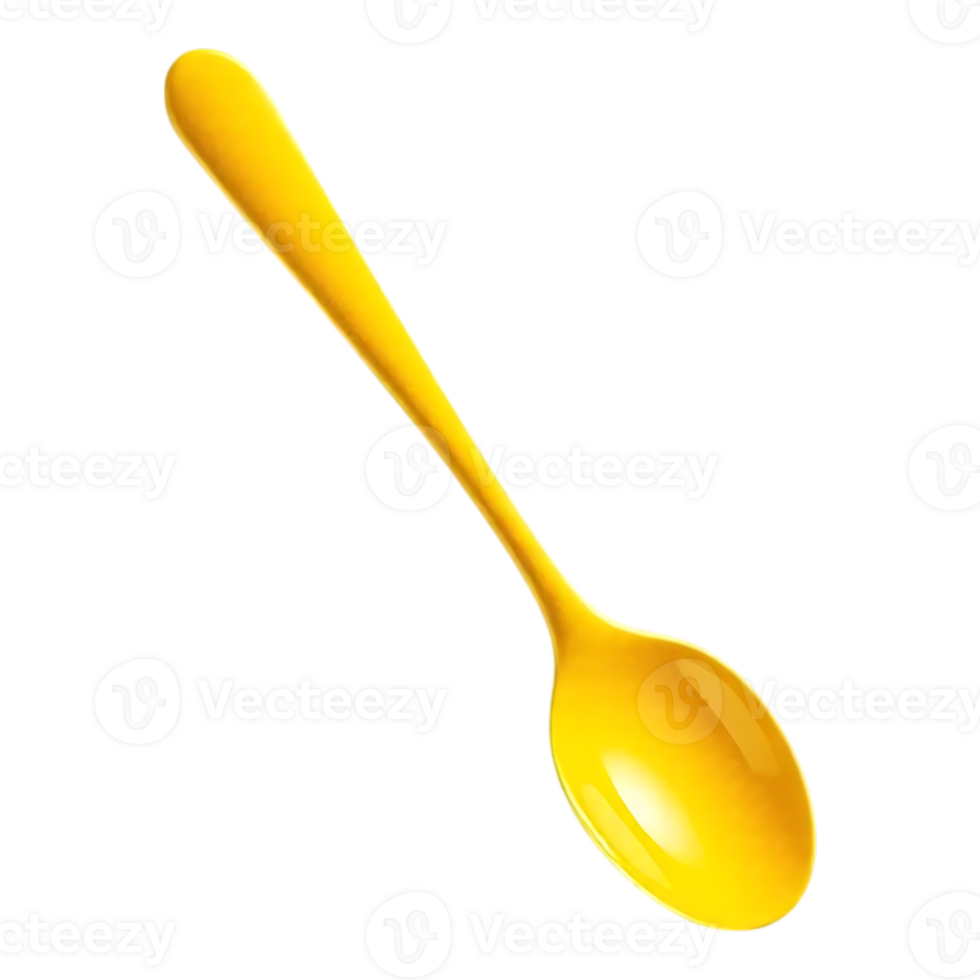 Yellow Spoon Isolated on Transparent Background png