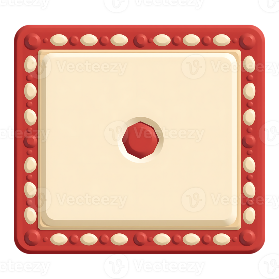 Dice with a Single Dot, Red Border, and Decorative Frame png
