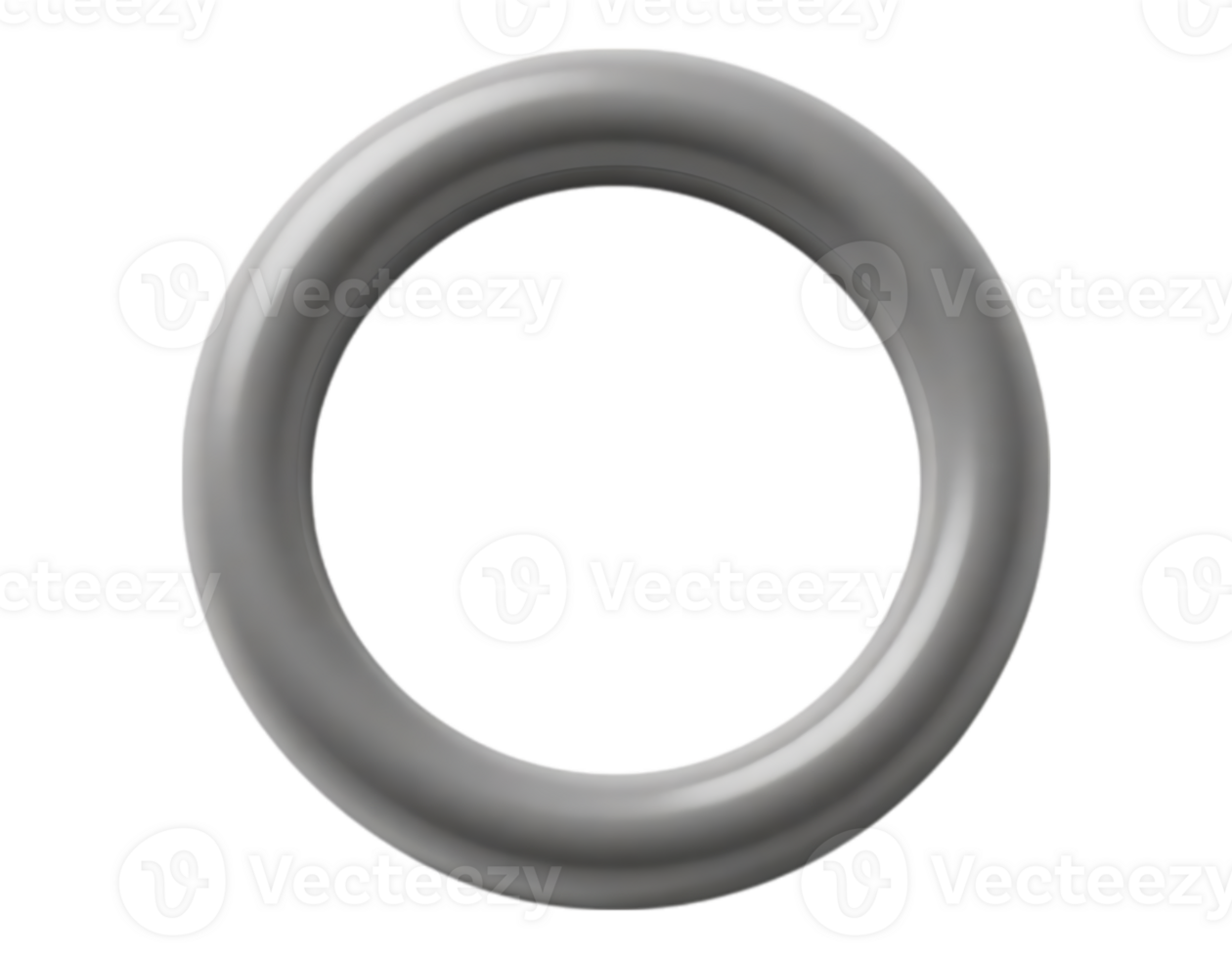 Gray 3D Torus on Transparent Background png