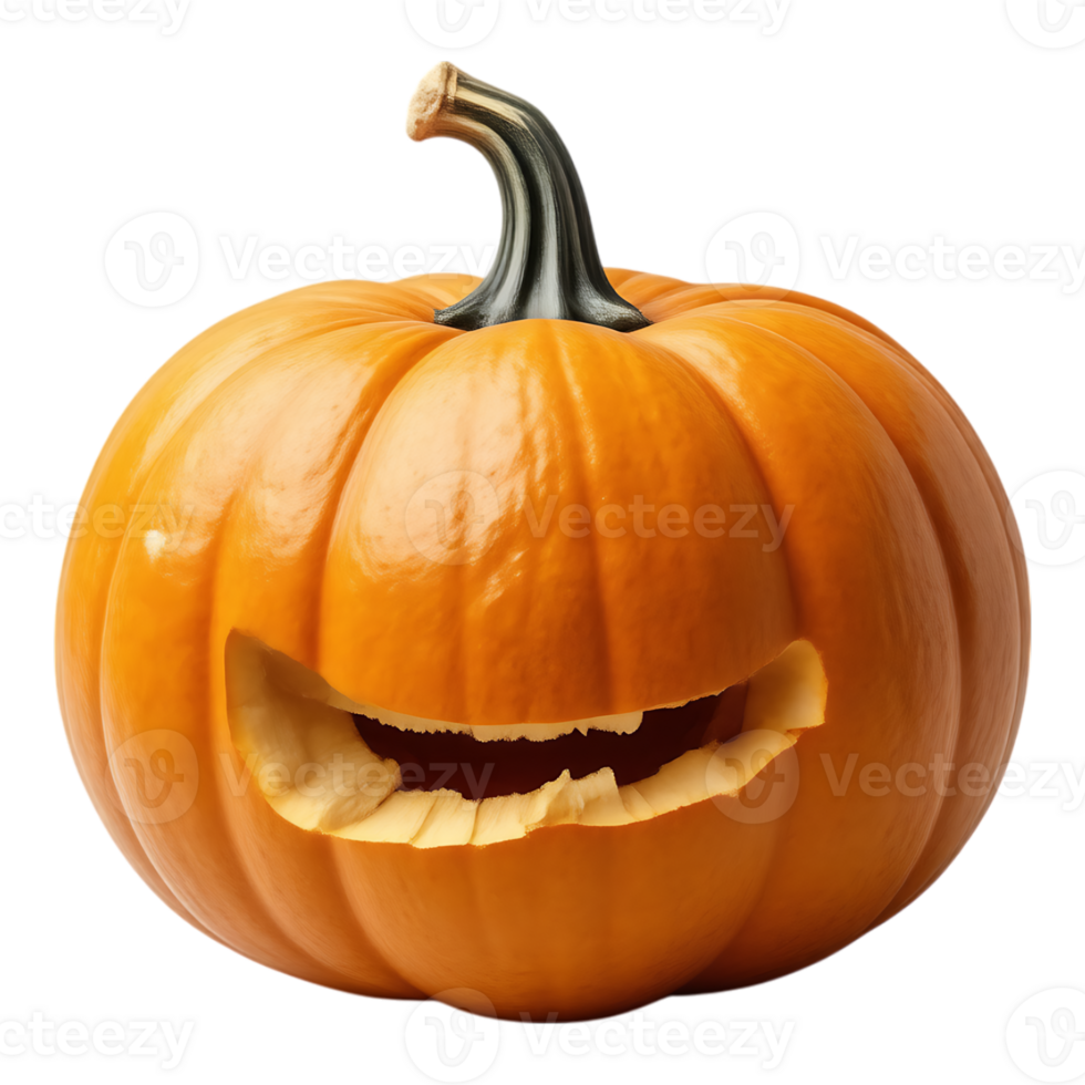 Smiling Jack-o'-Lantern on Transparent Background png