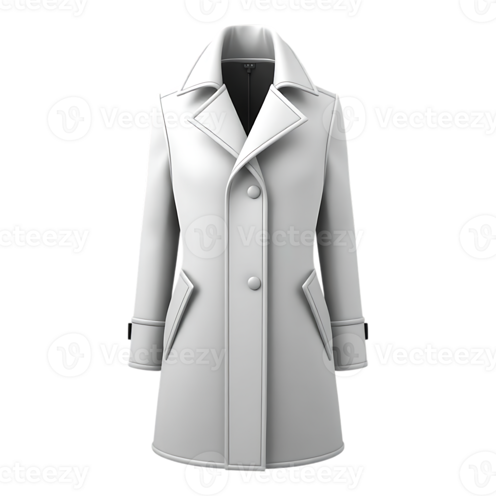 White Wool Coat Isolated on Transparent Background png