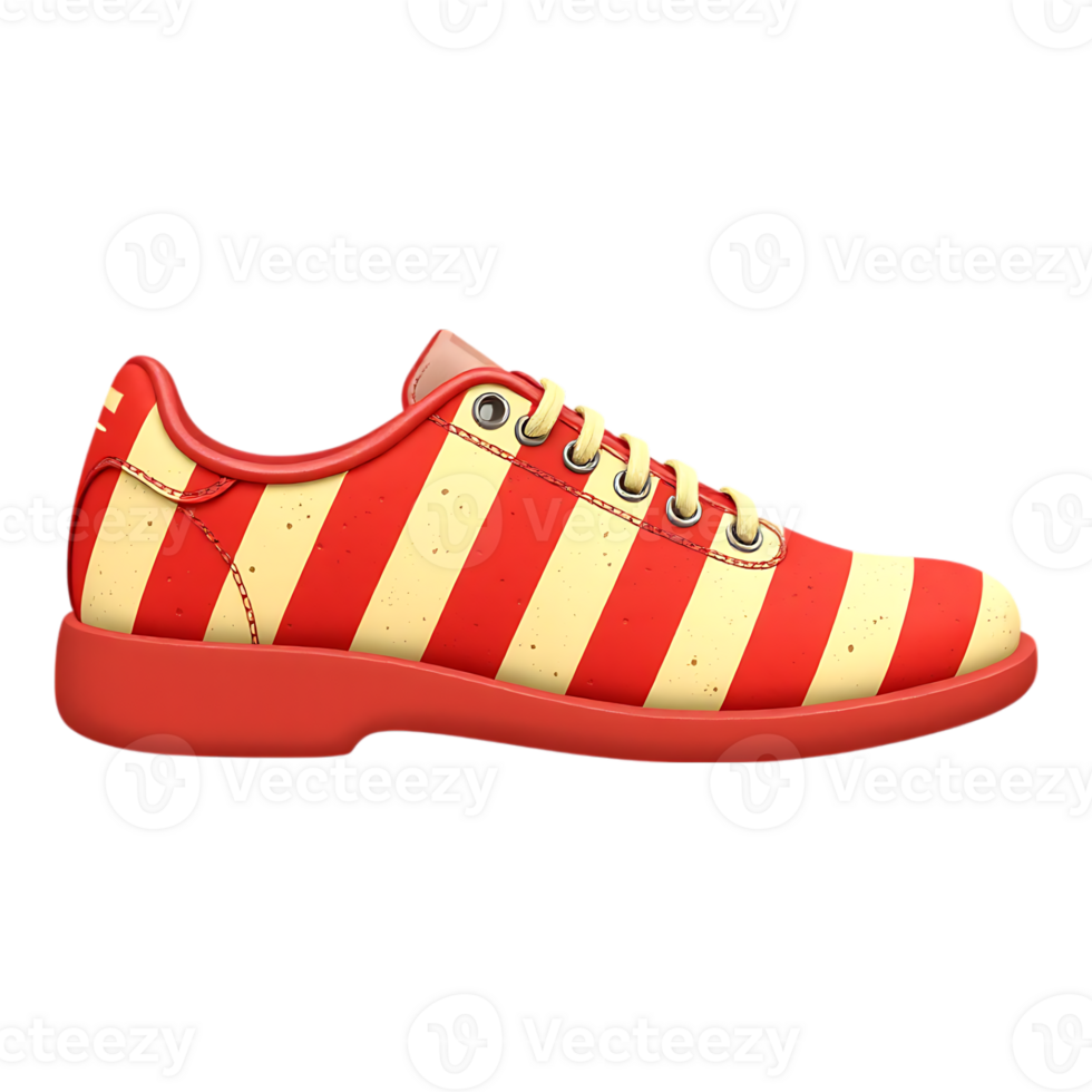 Red and Yellow Striped Sneaker on Transparent Background png