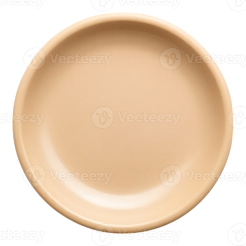 Beige ceramic plate on a transparent background png