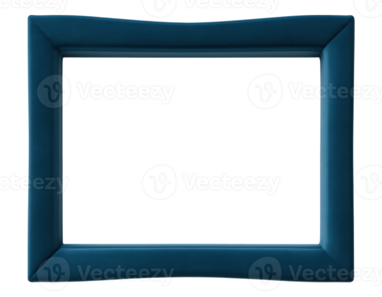 Blue rectangular picture frame on a transparent background png