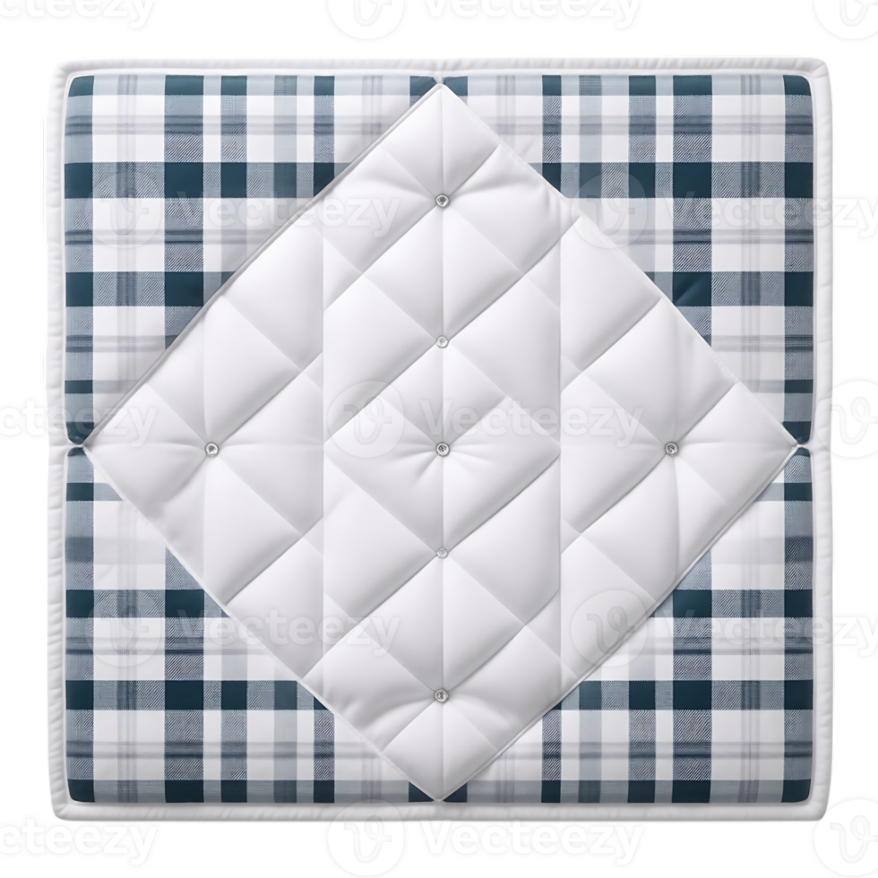 Luxury Square Cushion with Plaid Base png