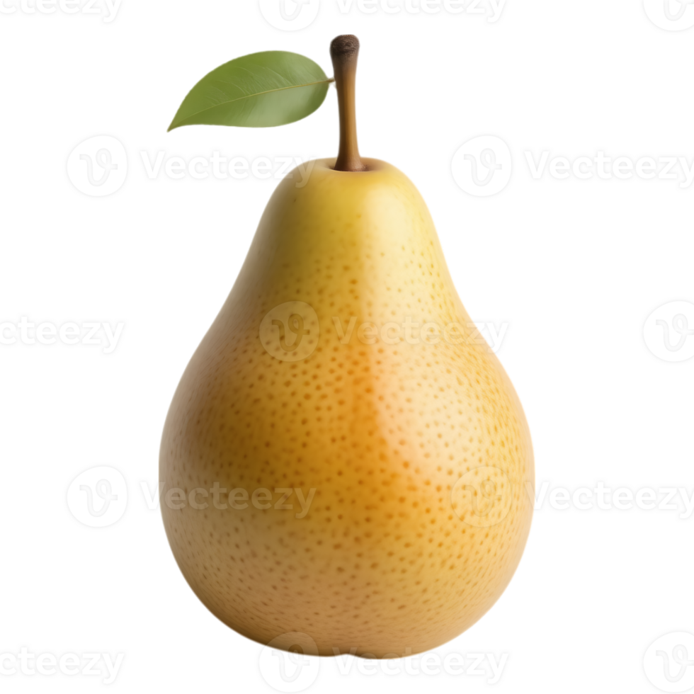 Ripe Pear with Leaf png