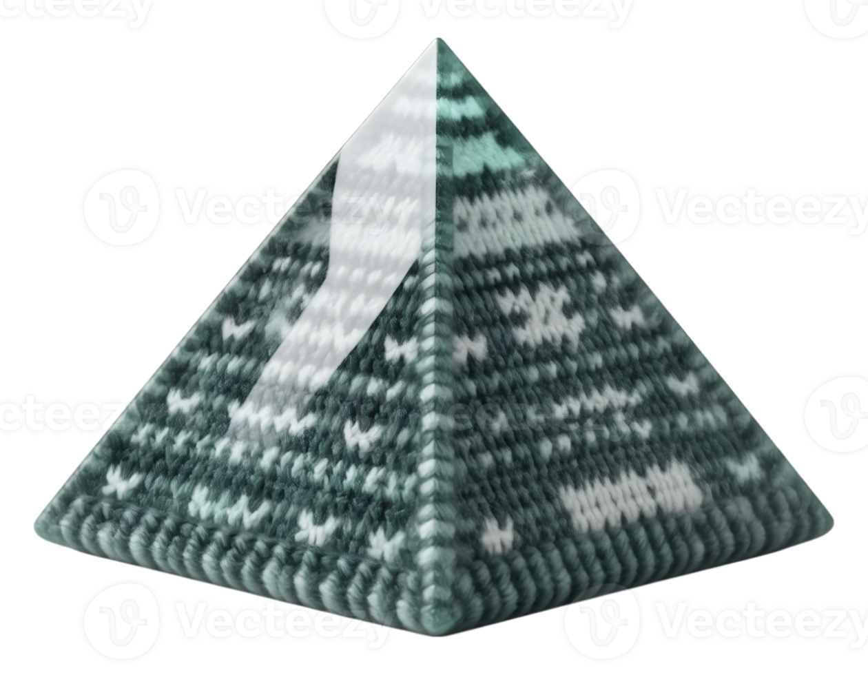 Knitted pyramid with a shiny top, transparent background png