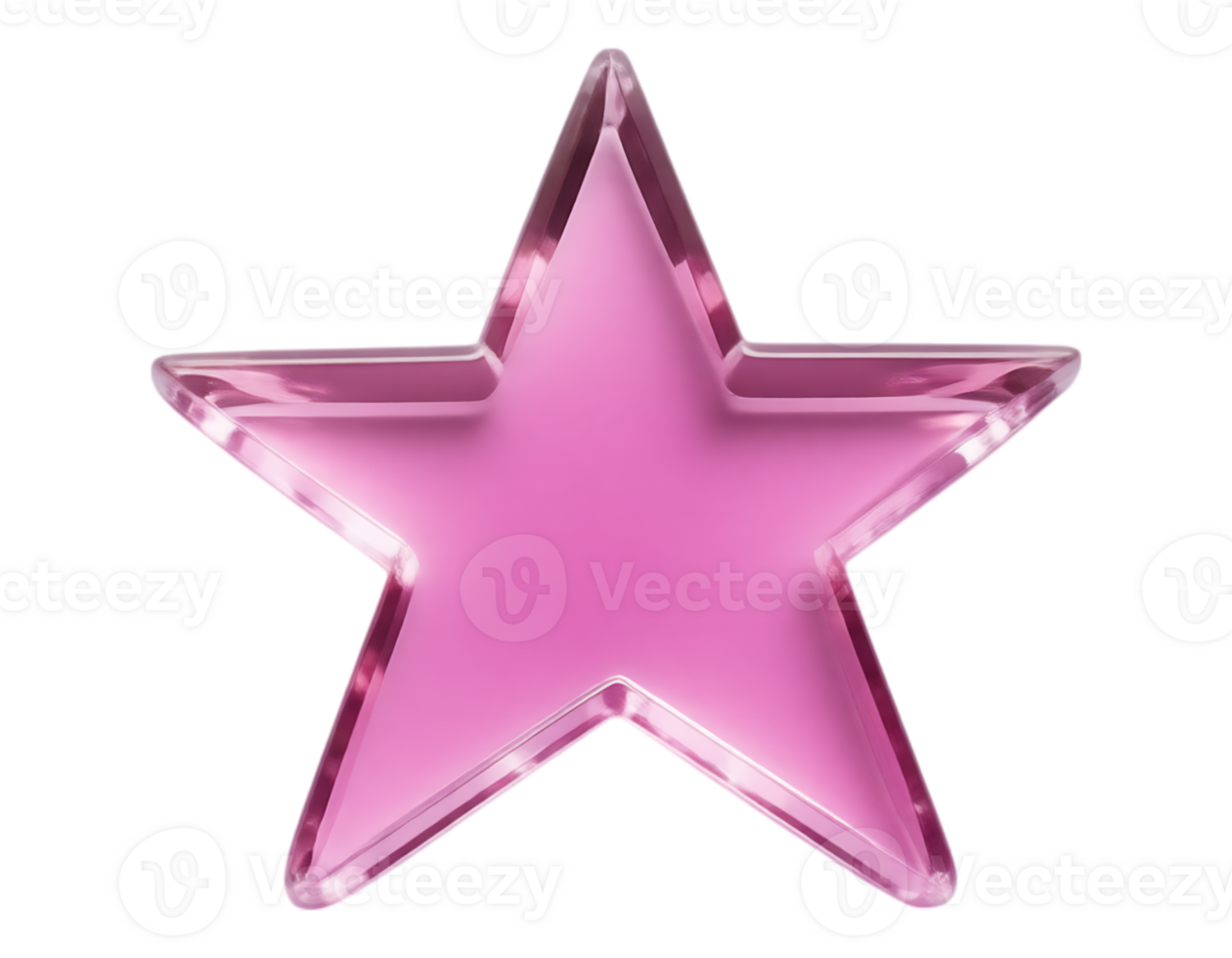 Pink Crystal Star with Translucent Edges png
