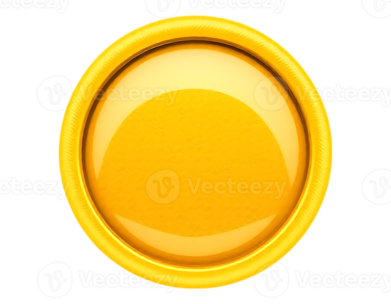 Glossy Golden Button with Embossed Rim png