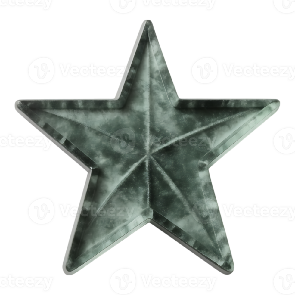 Metallic Five-Pointed Star with Gradient and Textured Finish png