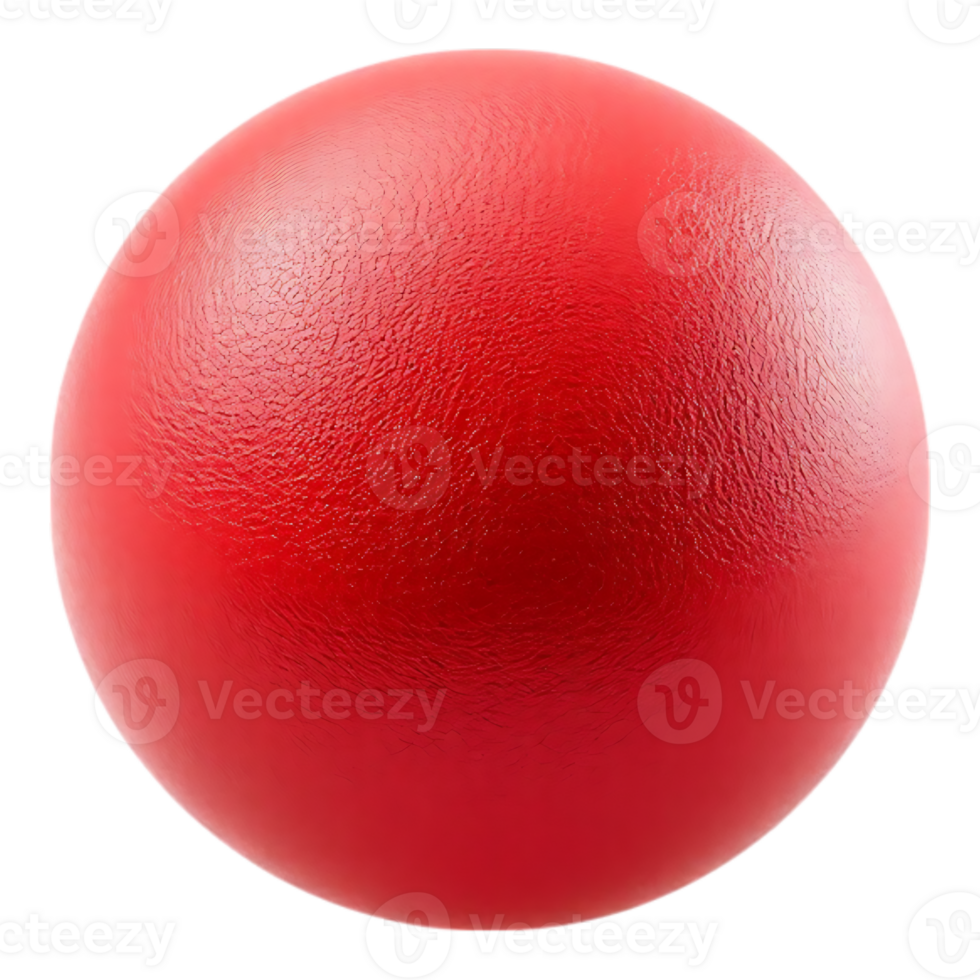 Vibrant Red Sphere Rendered on Transparent Background png