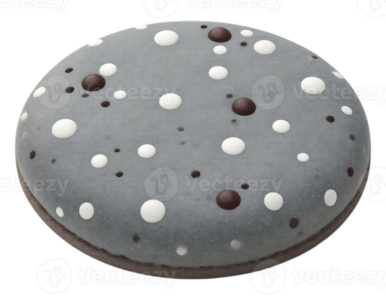 Delicious Gray Iced Cookie with White and Brown Sprinkles png