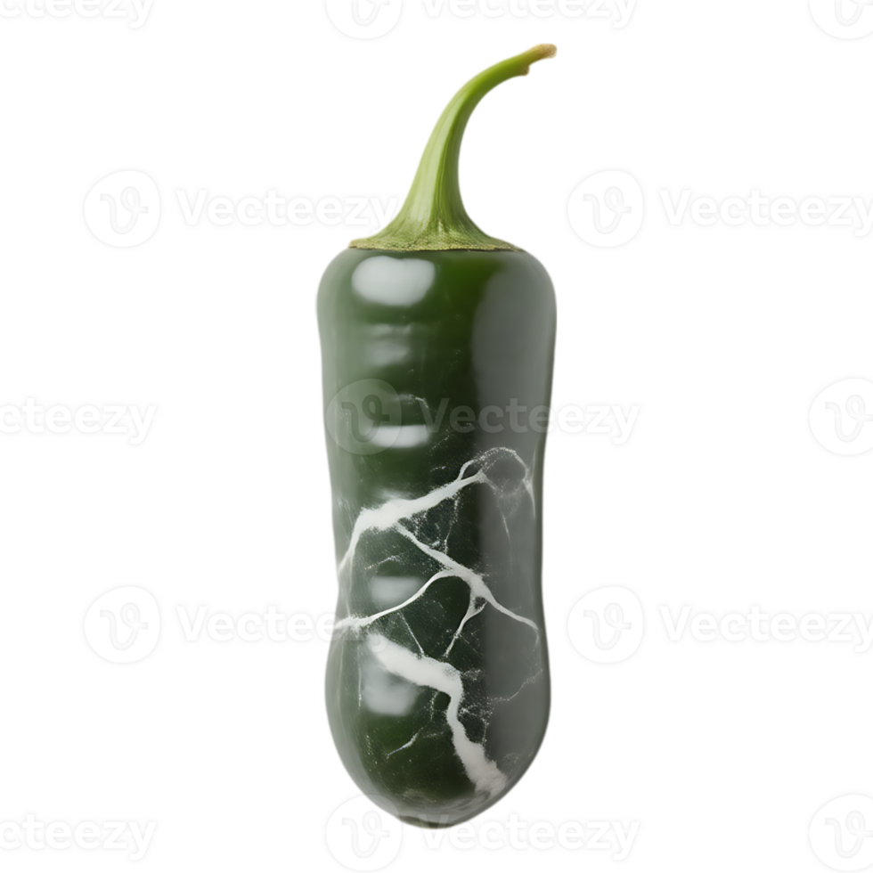 Vibrant Jalapeo Pepper with Unique Veining png