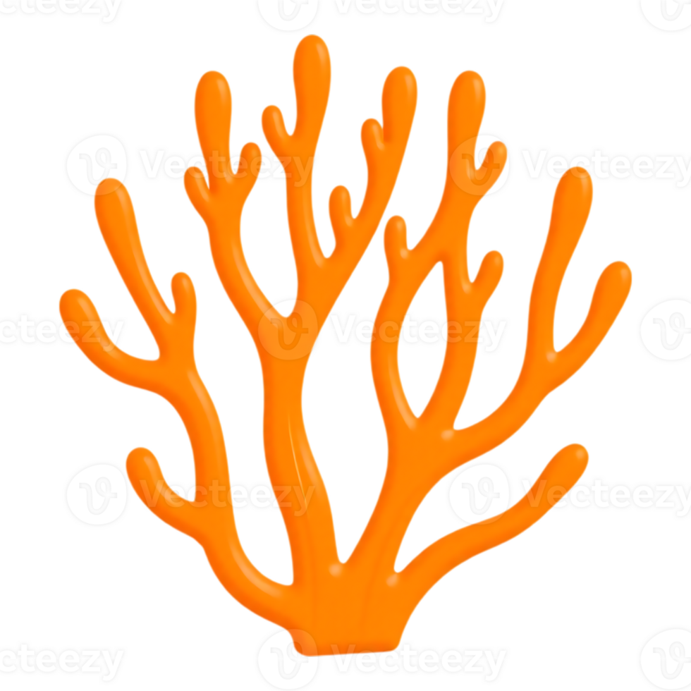 Orange coral illustration on transparent background png