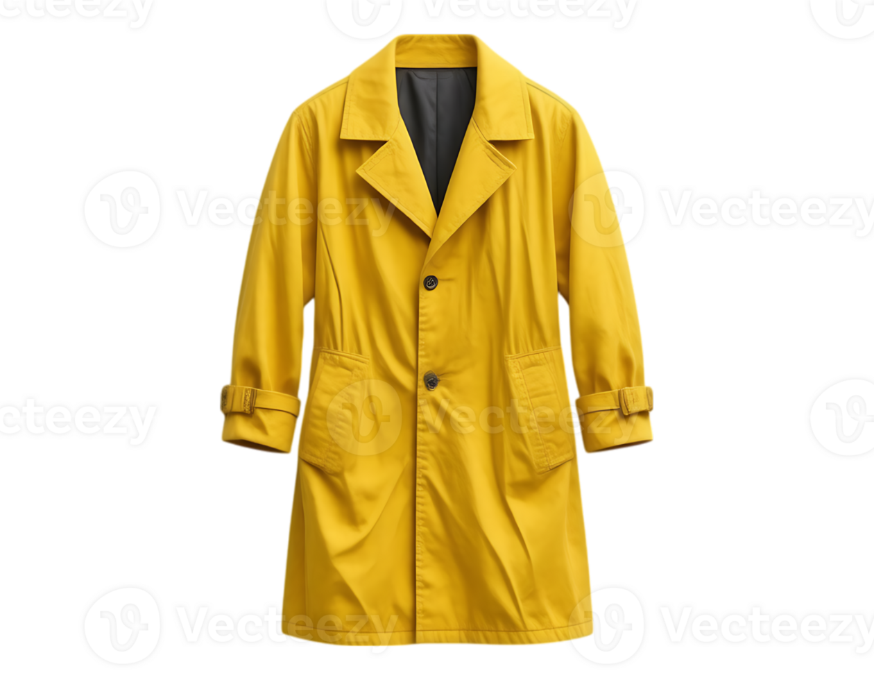 Yellow Trench Coat Isolated on Transparent Background png
