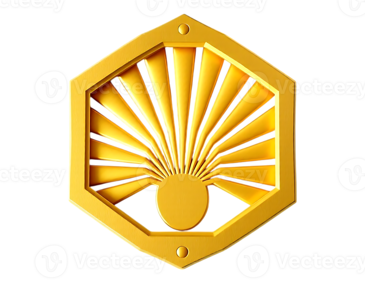 Golden Geometric Emblem with Radiating Rays png