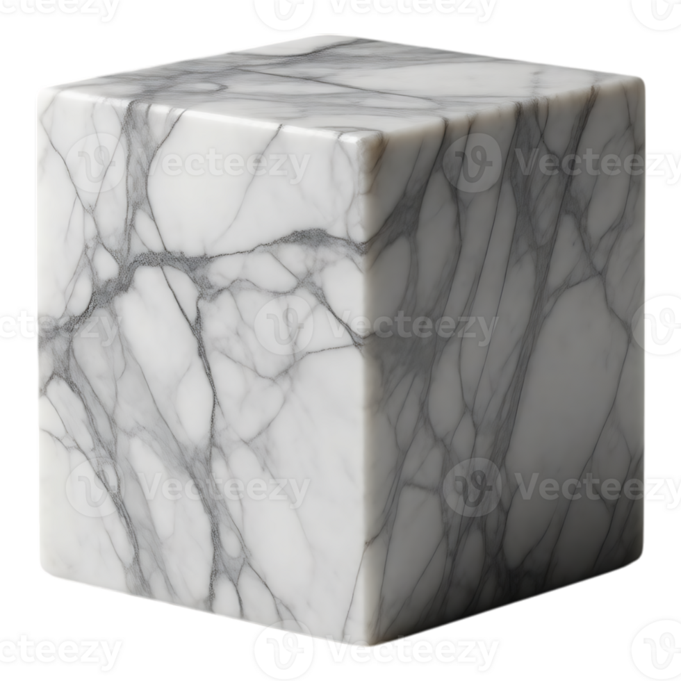 Marble Cube with Gray Veins png