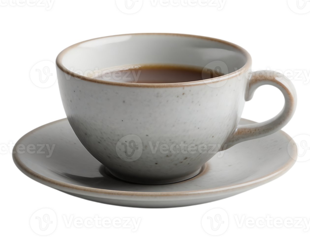 Coffee cup and saucer on transparent background png