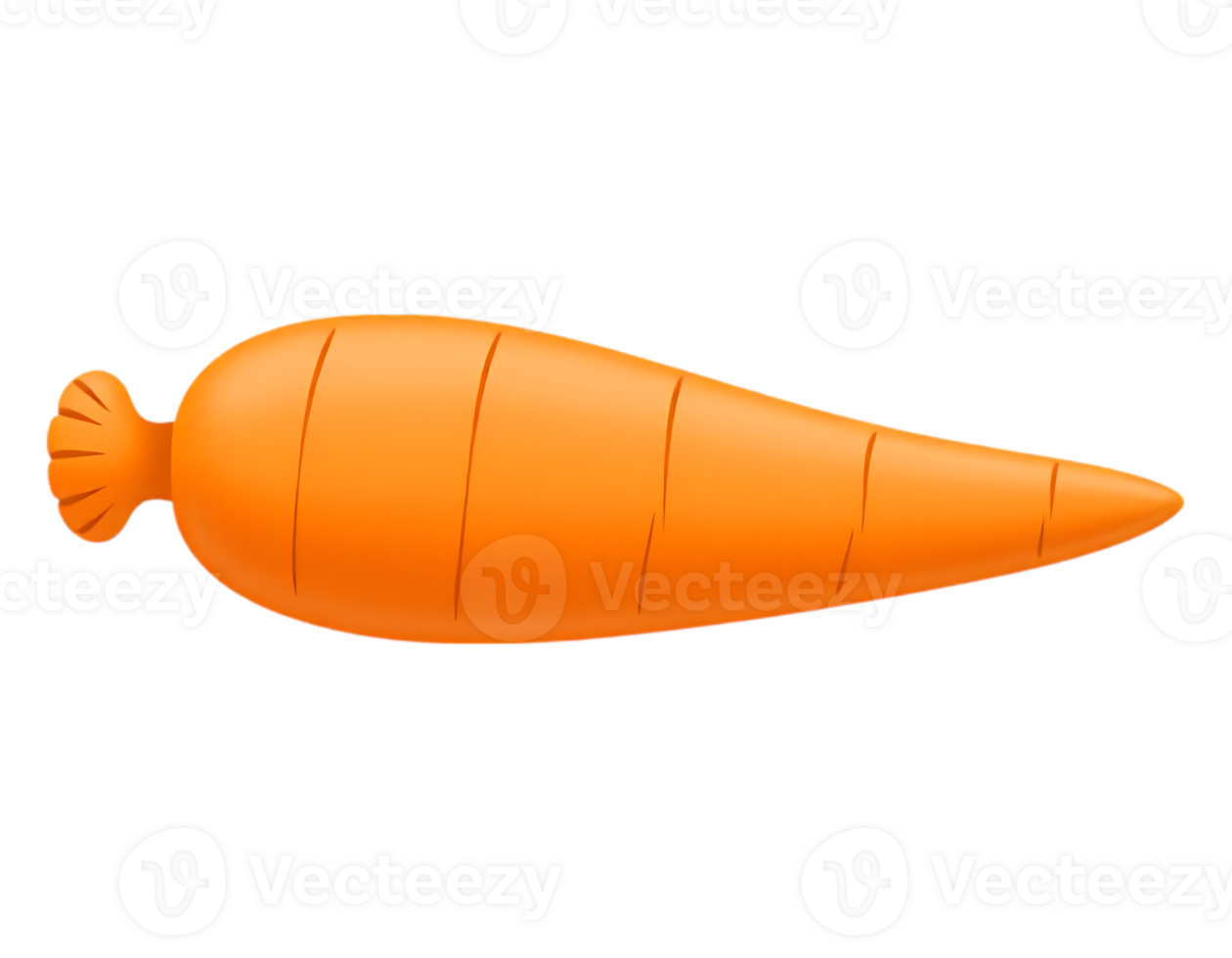 3D Rendered Cartoon Carrot with Transparent Background png