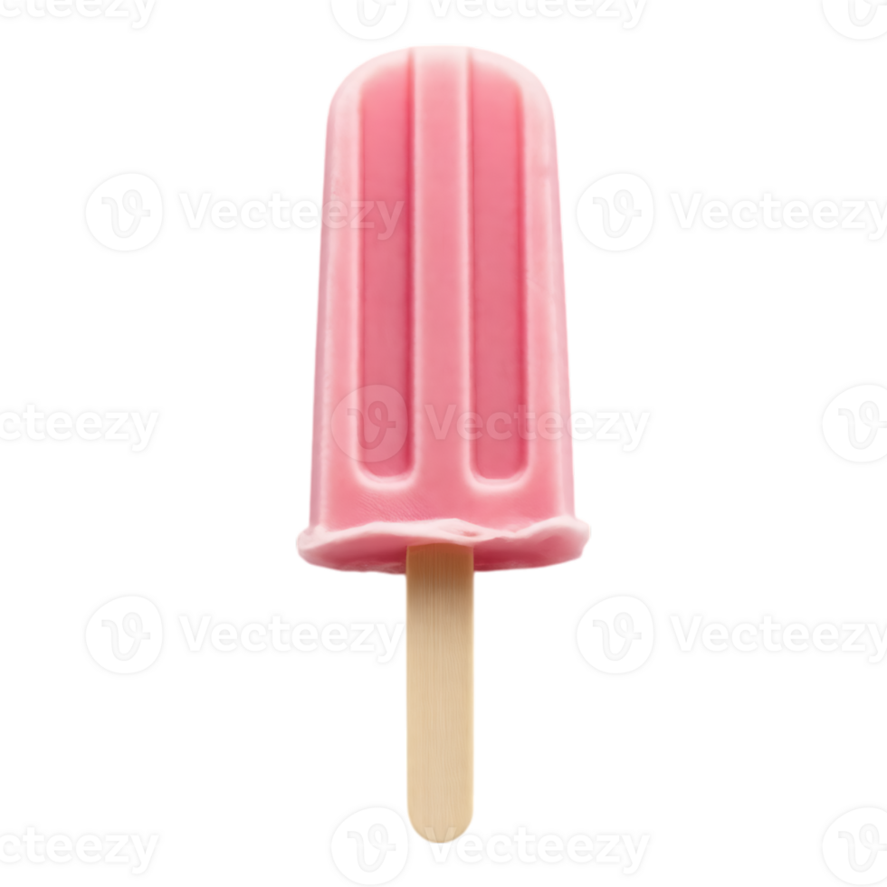 Pink Strawberry Popsicle on a Stick png
