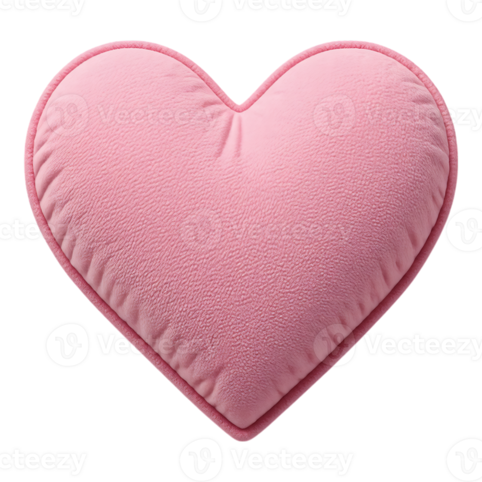 Pink Heart-Shaped Pillow with Soft Texture png